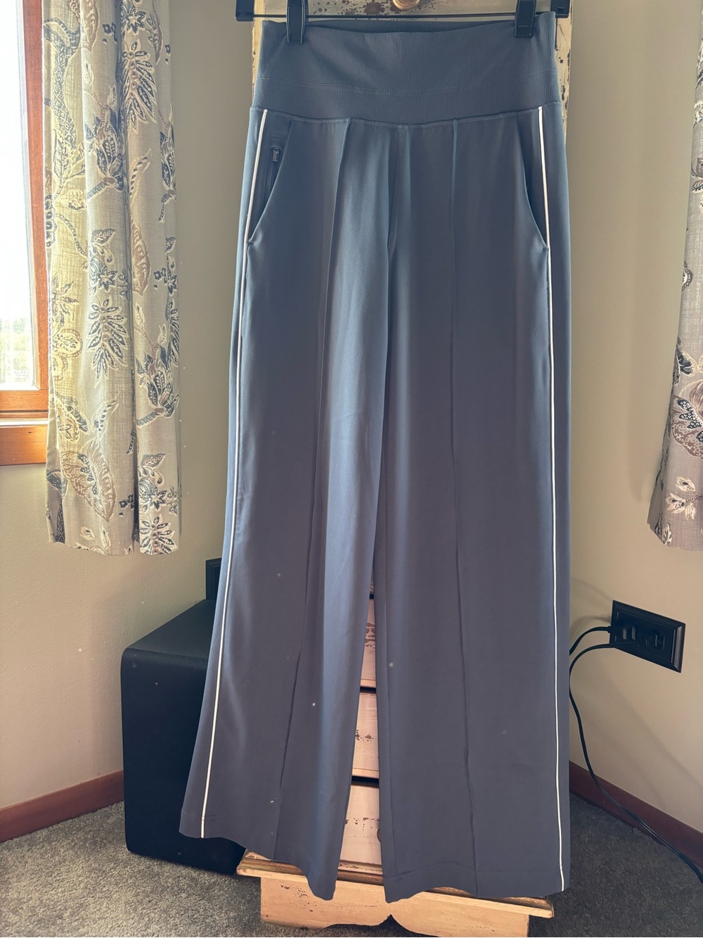 Athleta Venice High Rise Stripe Wide Leg Track Pant